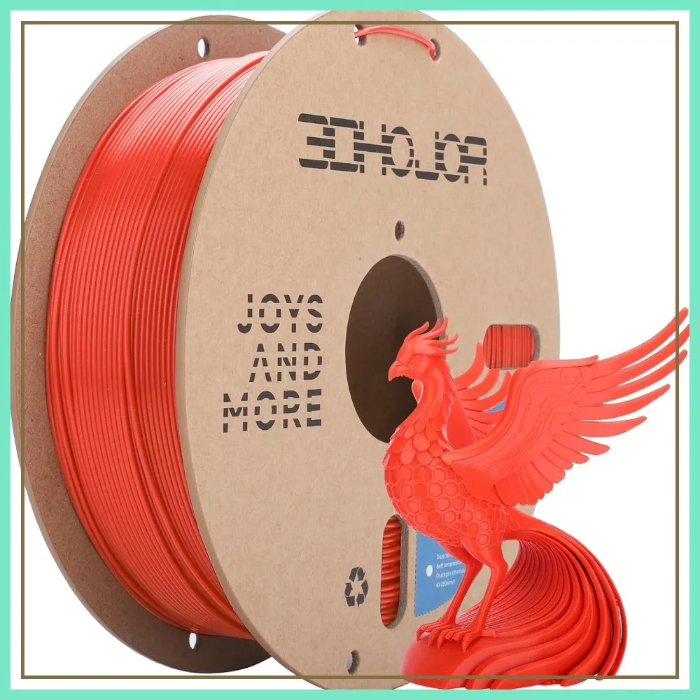 

PLA Filament 1.75mm, 1kg Cardboard Spool, Dimensional Accuracy +/- 0.03mm, Odor Free, Clog Free, Fit Most FDM 3D Printers, Red