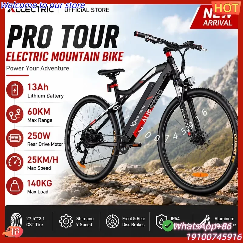 

2026Hot 2026 10 27.5inch 29inch 13ah 36v 250w Mountain Street Aluminum Alloy Frame Disc Brake Electric bicycle