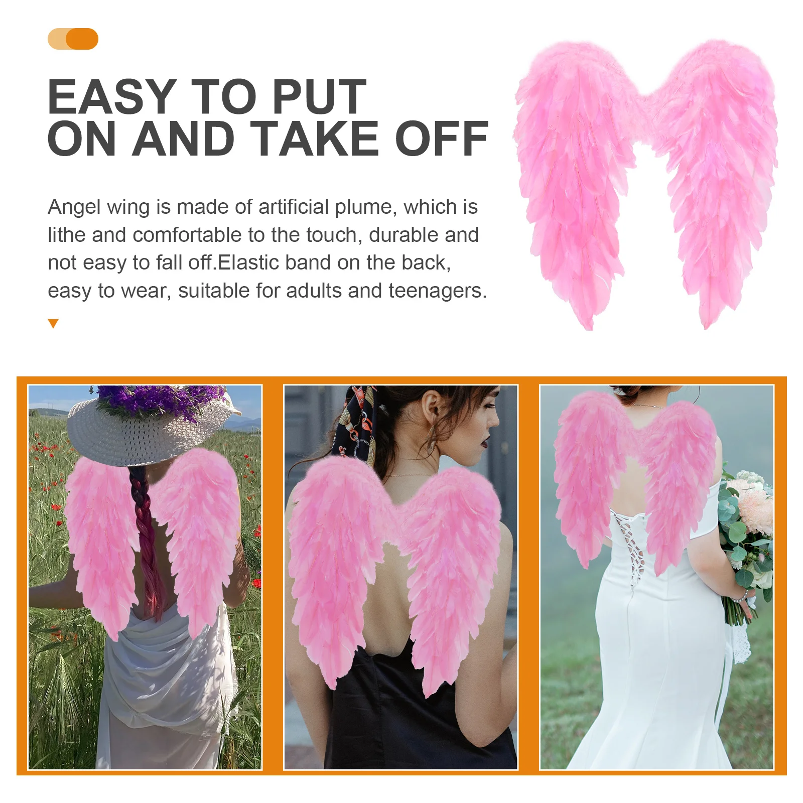 

1Pcs Plume Wing Decorative Adornment Christmas Performance Prop Stage Cosplay Photography Accessory Plume Wing