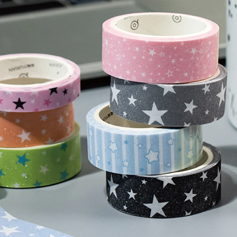 1Style 12Rolls/bag Walking with the Stars Tape Set Creative Handbook Material DIY Scrapbook Photo Frame Diary
