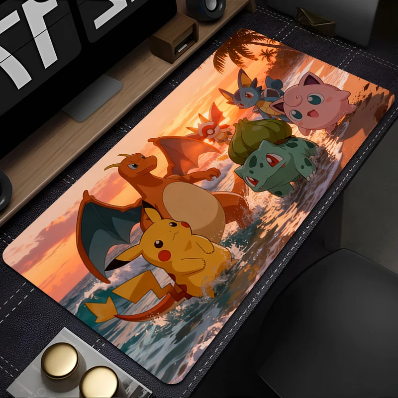 Mouse Pad Lockedge Large Gaming Accessories E-sports Players Computer Gamer Keyboard Mouse Mat Desk P-Pokemons Mousepad For Gift