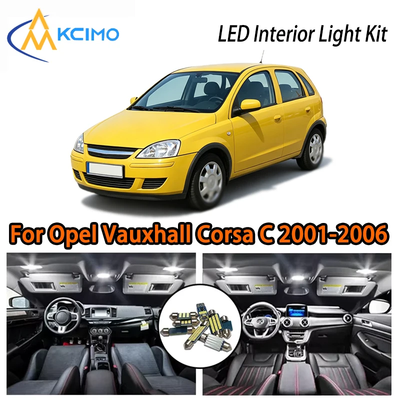 

Long Life Interior Lights For Opel Vauxhall Corsa C 2001-2006, White Ice Blue Two Colors Super Bright LED Kit