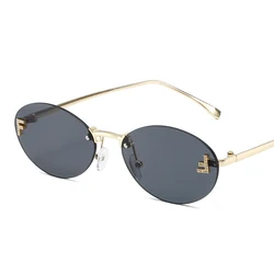 Personalized letter F sunglasses with diamonds, metal frame sunglasses, men's and women's metal hinge sunglasses