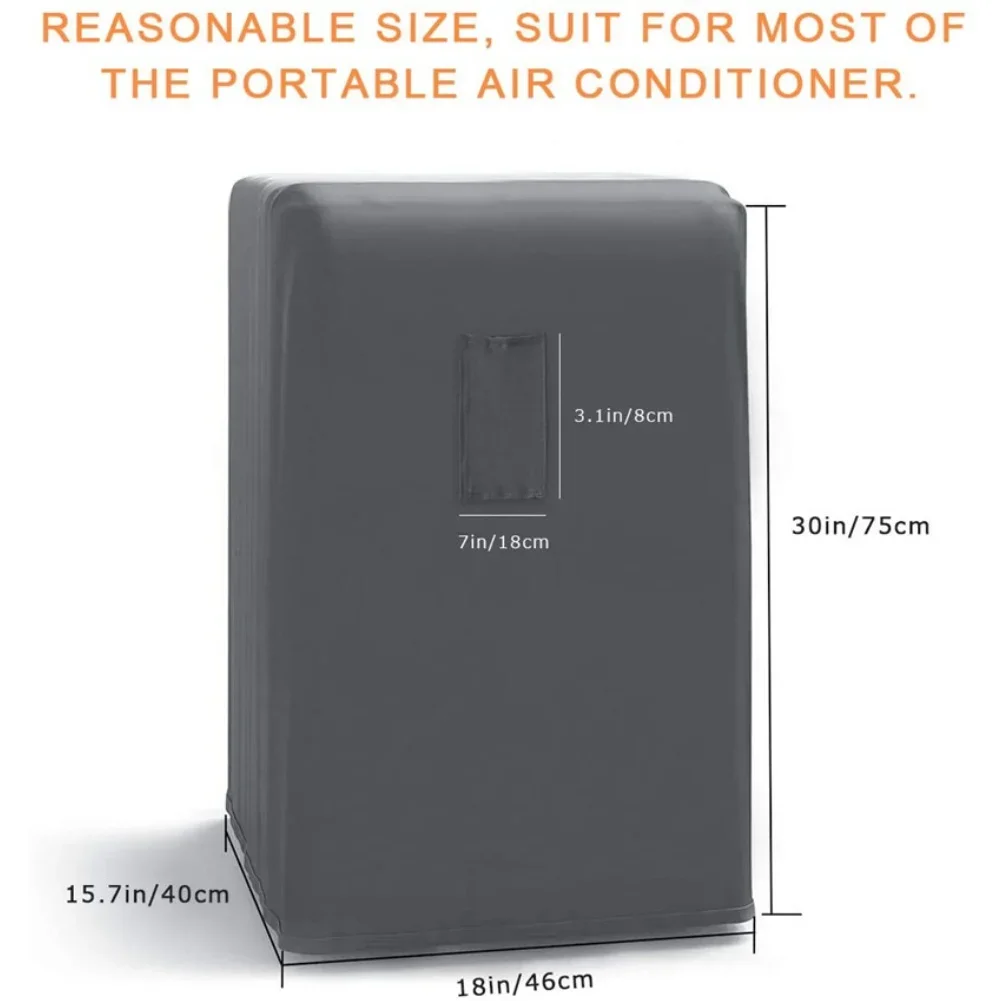 Mobile Air Conditioner Protective Dustproof Polyester Cover with Adjustable Strap and Side Pocket for Remote Control Portable AC