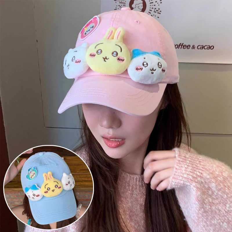 

Chiikawa Women Baseball Caps Summer Outdoor Sun Fishing Hats Cute Casual Sunscreens Soft Top Caps Snapback Sun Hats Adjustable