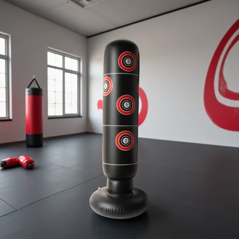120cm Inflatable Standing Tumbler Boxing Bag Toys, PVC Safety Bounce-Back Punch Bag for Children, Release Stress Activity Game