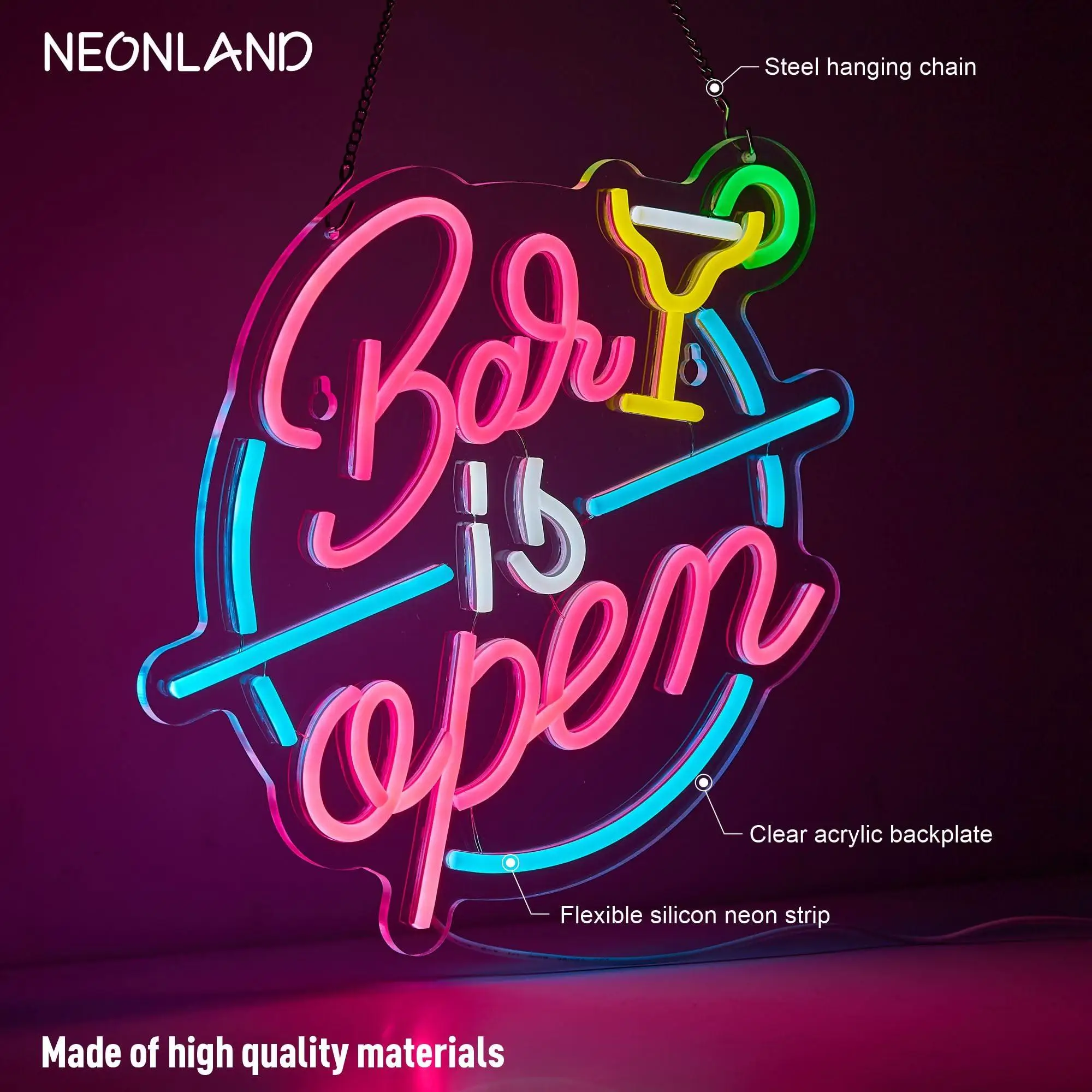 Letrero de neón abierto para decoración de pared, barra de cerveza abierta, letreros de iluminación LED con atenuador para Pub, fiesta, salón, cueva de hombre, decoración artística para habitación, regalo