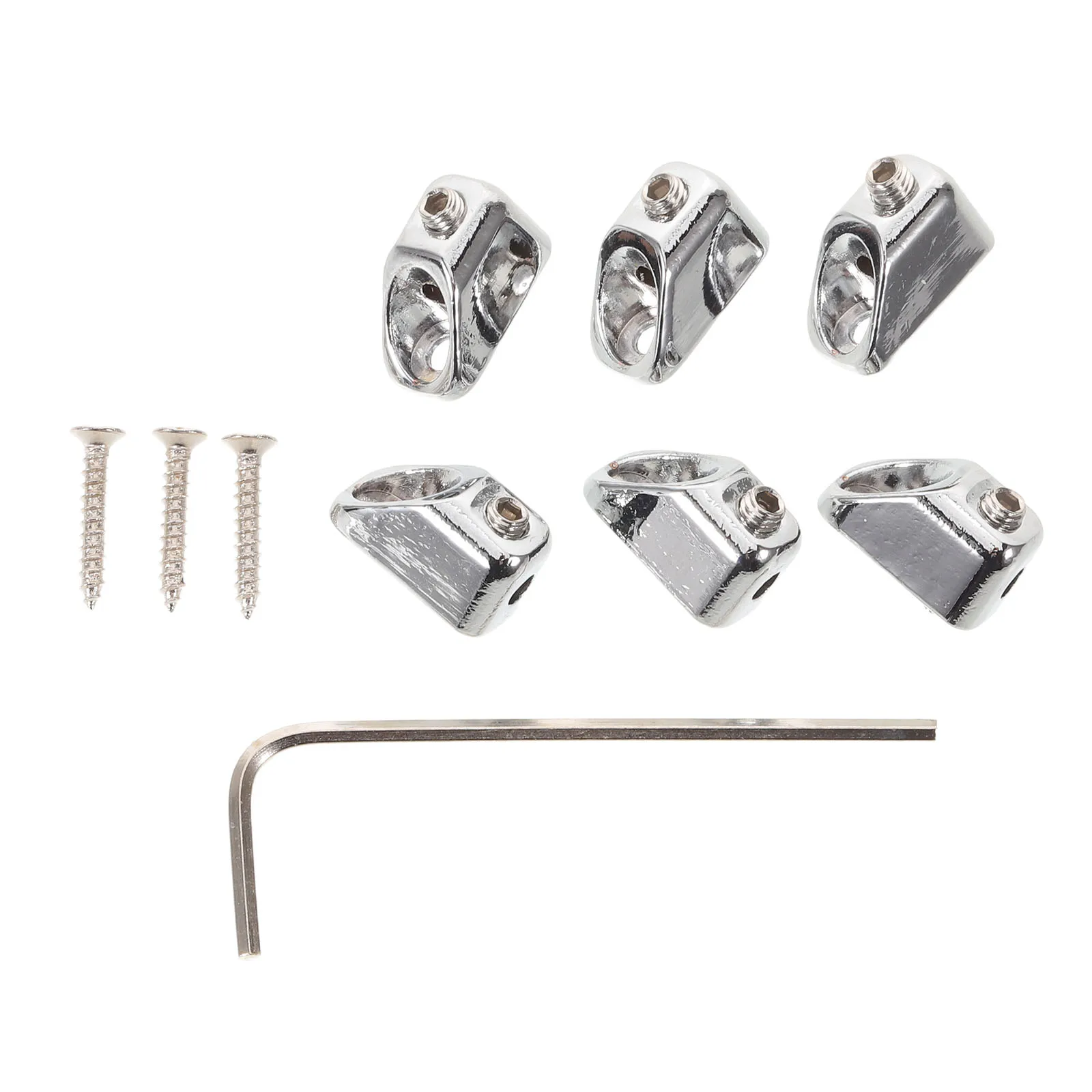 

6 Pcs Guitar Headless String Lock Bridge Parts Metal Locking Nut Accessories Nuts Pins Electric Hardware