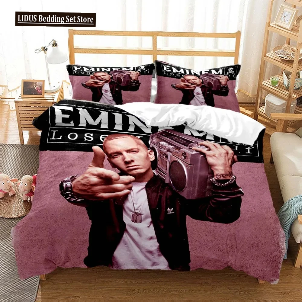 Eminem Hip -hop sänger 3D Printed Bedding Duvet Cover Queen Bedding Set Soft And Comfortable Customized King Size Bedding Set