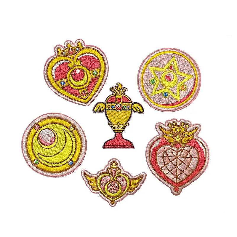 Sailor Moon's peripheral magic wand transformer cartoon embroidery self-adhesive cloth patch clothing patch DIY accessories