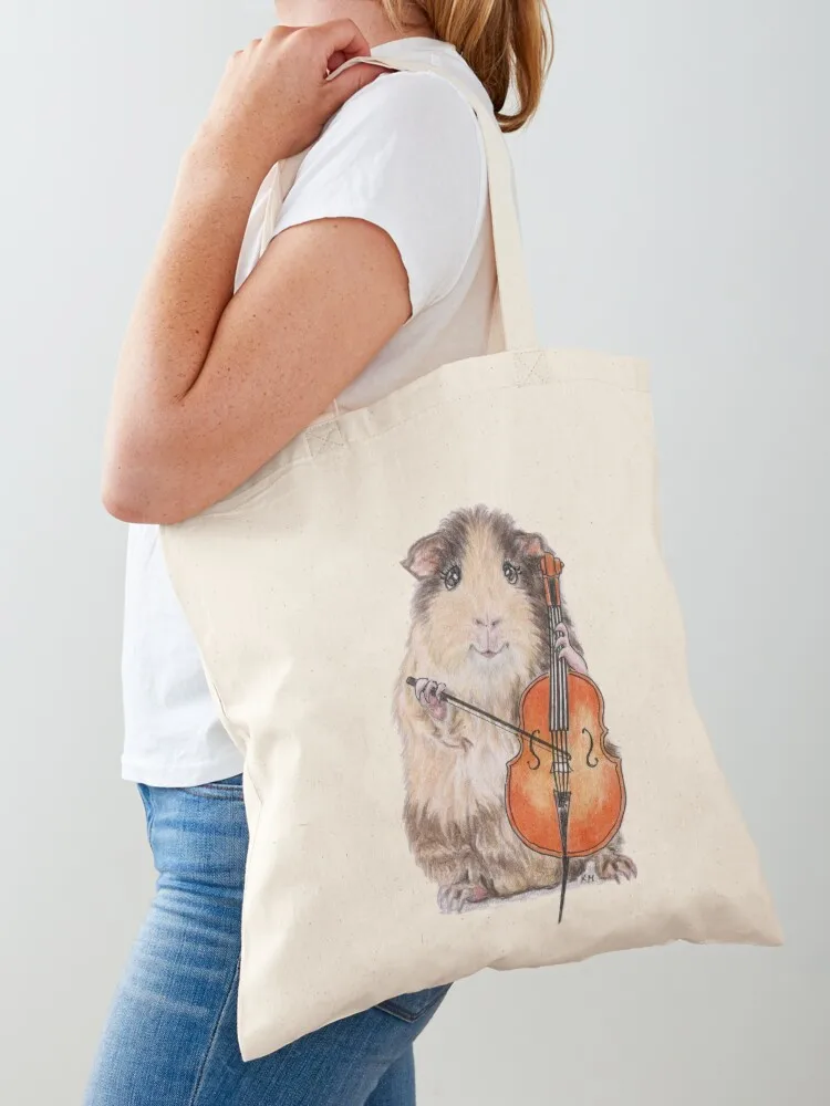 Guinea pig cellist cello player Tote Bag tote university Handbags women men's Canvas