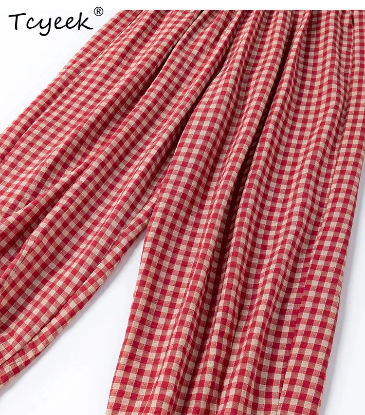 

Tcyeek 76% Mulberry Silk Harem Pants Drysilk Casual Pants for Women Summer Clothes Woman Fashion Plaid Pantalones De Mujer 2026