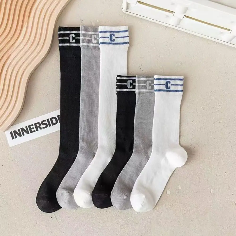 1Pair Elastic Sweet Mesh Hosiery C Letter Golf Sock Women Long Socks Korean Knee Socks Mid-tube Sock JK Stockings