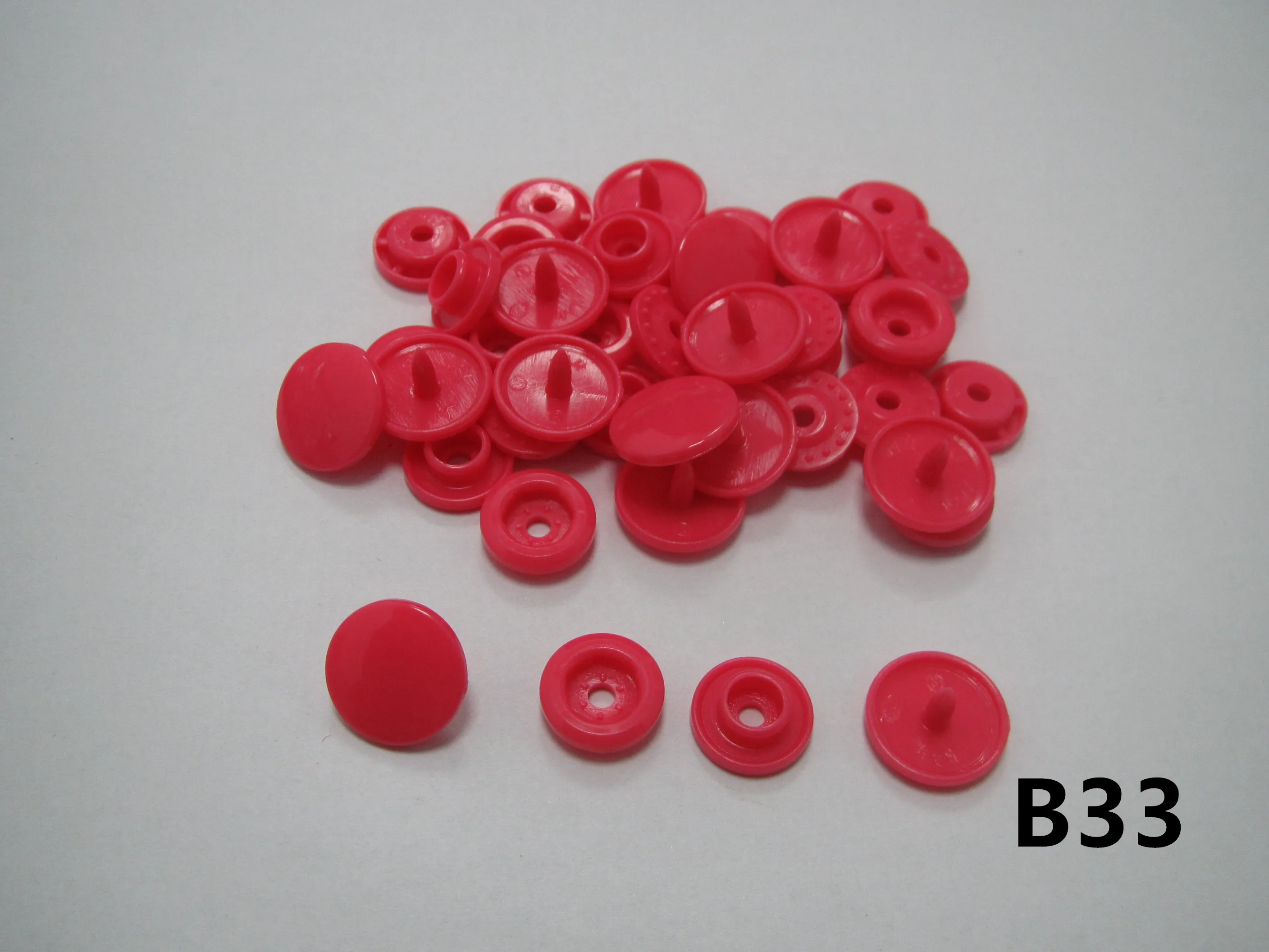 

Free shipping 100 sets KAM B33 Reddish Pink color snap button for baby color beautity plastic fastener snap button bright