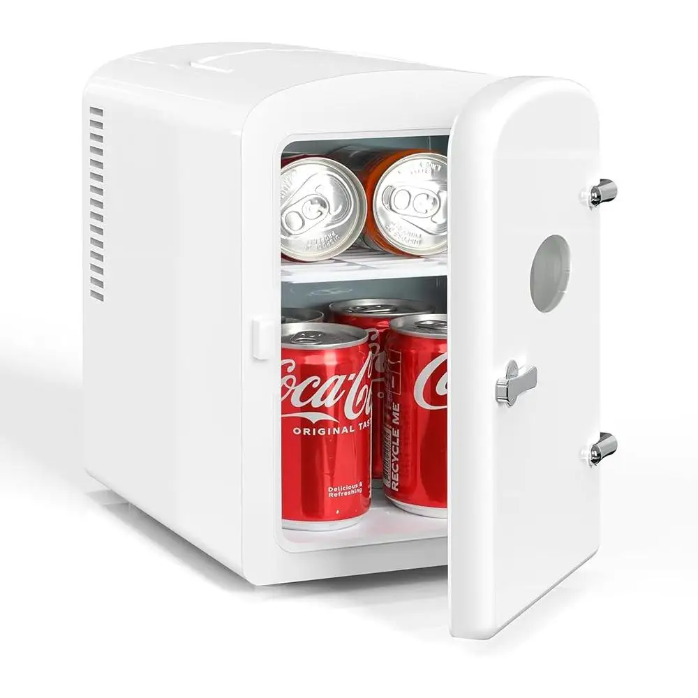 ثلاجة صغيرة محمولة 6 لتر 9 يمكن تبريد أكثر دفئا نافذة مراقبة الثلاجة المدمجة صديقة للبيئة متعددة الوظائف عملية هادئة