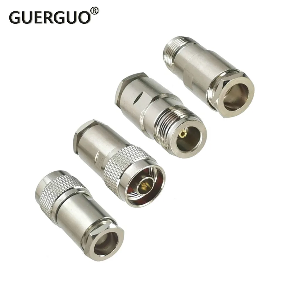 1Pc Connector N Male Plug N Female Jack Clamp LMR400 Cable Wire Terminals RF Coaxial Straight