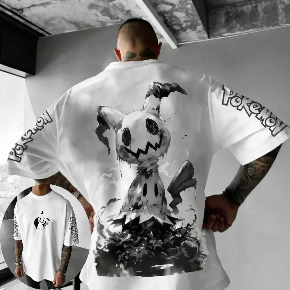 Mimikyu Mimikyu Anime T-shirt Men 100% Cotton O-neck Short Sleeve Oversized Tee Front Back Graphic Print Unisex Summer Streetwear Tops - Aliexpress Deal