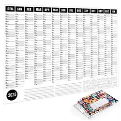 2025 English Desk Calendar Desktop Wall Calendar Creative Simple Plan Table Productivity Posters Board Games Home Office Books