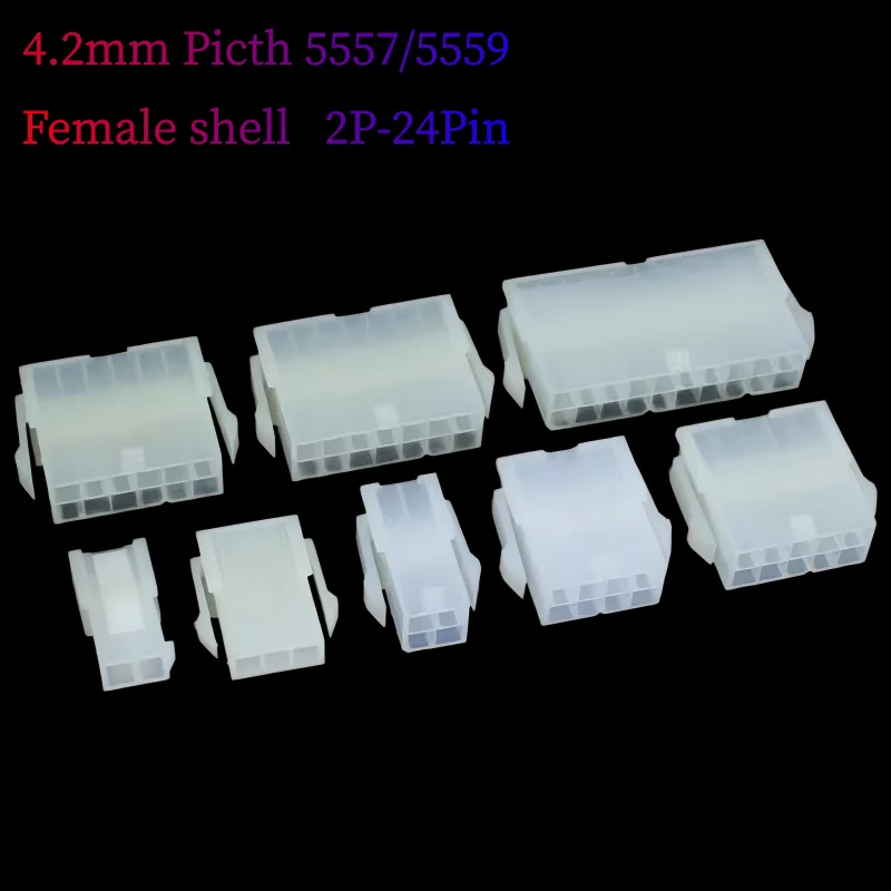 2 Sets 5557/5559 2/3/4/5/6/7/8/9/10/11/12/14/16/18/20/24Pin 4.2mm Pitch Terminal/Housing/Pin Header Wire Connector Adaptor