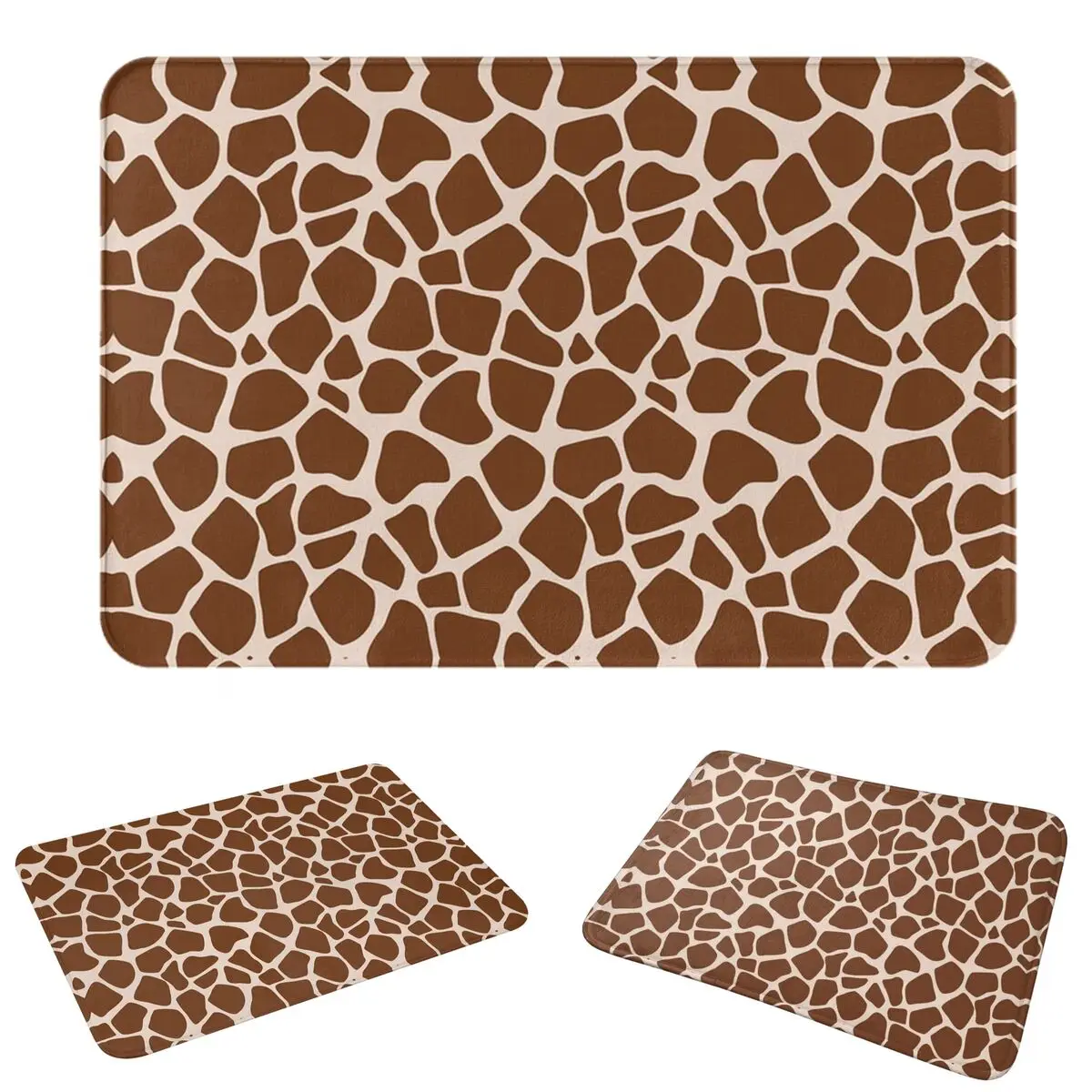 Giraffe Print Non-slip Doormat Floor Mat Durable Carpet Rug for Kitchen Entrance Home Bathroom Footpad Mats