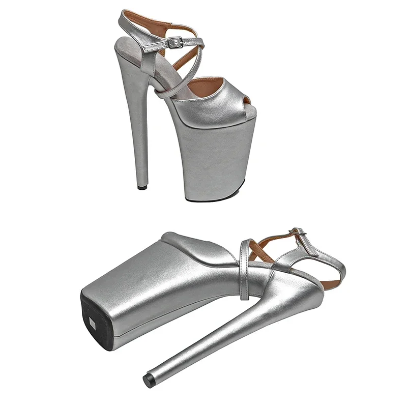 Leecabe 23CM / 9inches   Matte PU  Upper   open toe  fashion  Platform High Heels Sandals stripper heel Pole Dance shoes