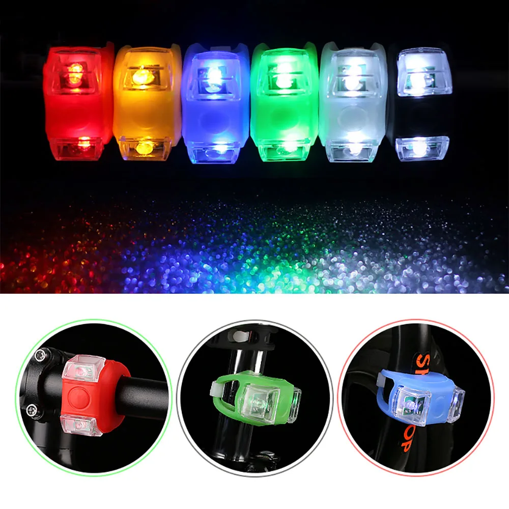 2 Pcs Bicycle Front Rear Light Silicone Mountain Bike Frog Light Waterproof Warning Decor 6‑Generation Frog Lamp MTB Accessories