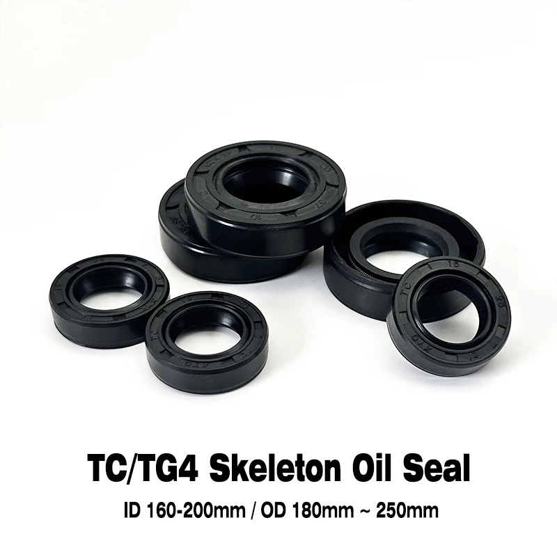 

Black TC/TG4 Skeleton Oil Seal with Nitrile Rubber - ID 160mm~200mm OD 180mm~250mm Strong Seal Resistance High Temp & Oil/2Pcs