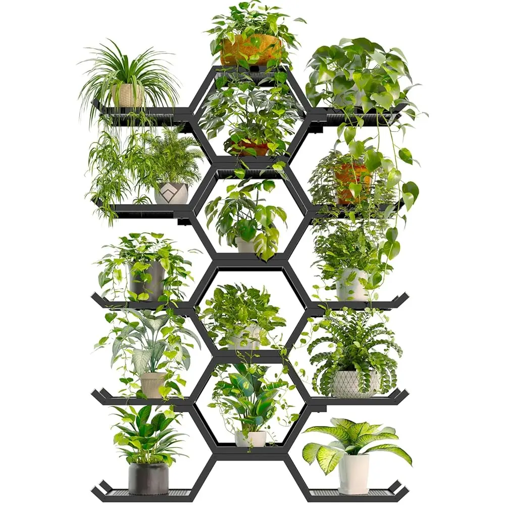 

Outdoor Plant Stand Plant Shelf, 5-Tier Large Heavy Duty Metal Plant Stand For Multiple Flower Planter Holder, Waterproof Plant