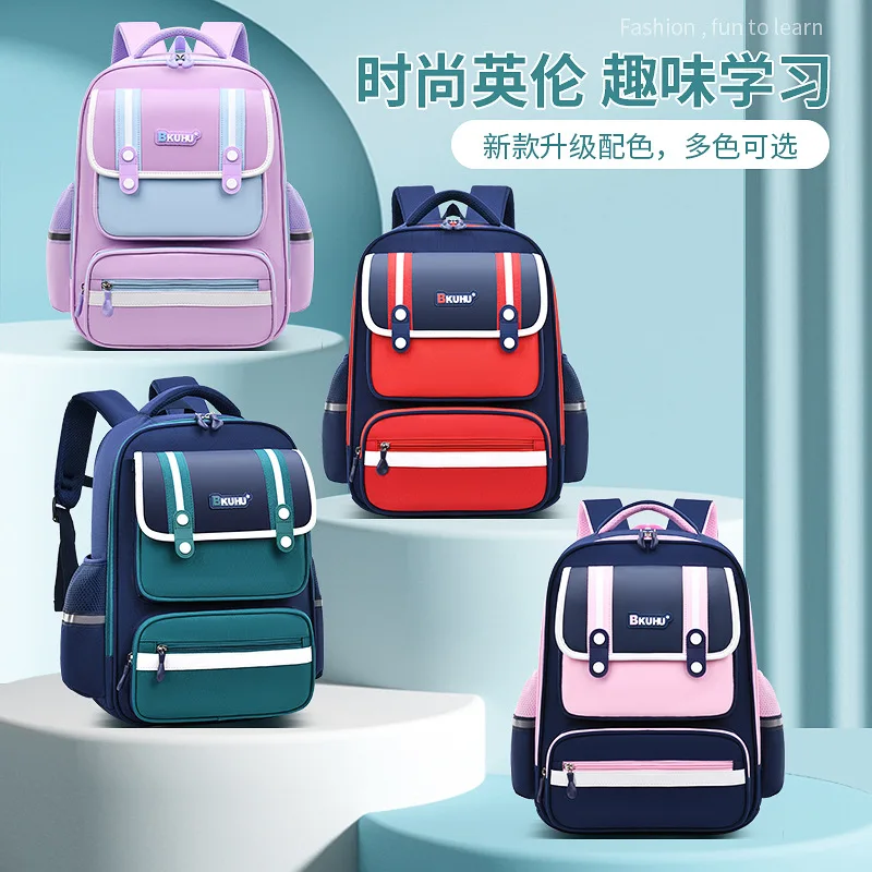 

British Style Large Capacity Backpack for Primary Students,School Bag for Boys Girls,Ergonomic Kids Bookbag,Back to School