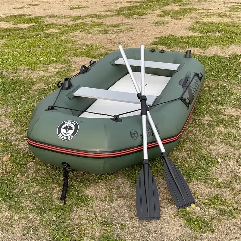 Solar Marine 7.5ft Inflatable Fishing Boat, 3 Person with PVC Boat Pump and Kayak Accessories