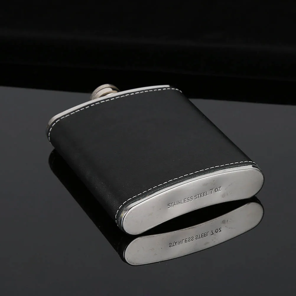 

Stainless Steel 8 Oz Hip Flask Black Cover Rust Proof Leak Proof Discreet Alcohol Canteen Perfect Gift for Men with