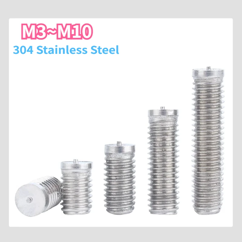 304 Stainless Steel Weld Studs For Capacitor Discharge Welding Spot Welding Screws Welding Nails M3 M4 M5 M6 M8 M10