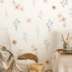 Pegatinas de pared de flores de acuarela para habitación de niñas, decoración del hogar para dormitorio de niños, arte de pared para guardería de bebé, calcomanías de pared