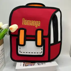 Mochila con nombre bordado personalizado para estudiantes, mochila 2D con dibujos animados, regalo para niños