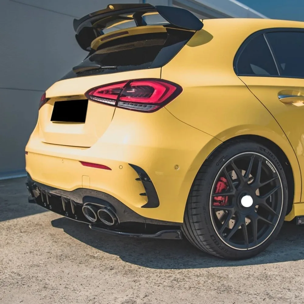 

Glossy black/Carbon Fiber look Car Rear Bumper Diffuser Side Splitters For Mercedes-Benz A-Class W177 V177 A35 A45 AMG 2019-2021