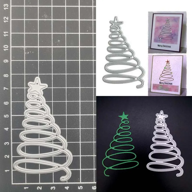 

Christmas Tree Star Metal Cutting Dies Stencil Scrapbook Diy Album Stamp Paper Card Embossing Decor Craft Knife Mould