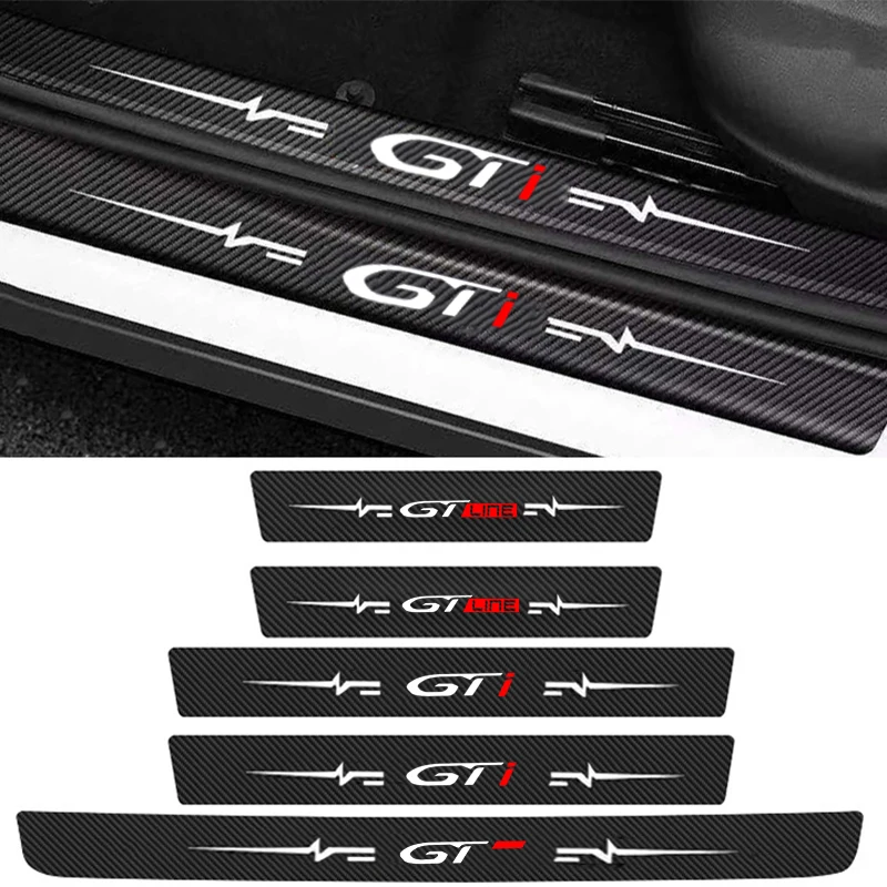 Car Interior for Peugeot GT GTI GTLine 301 307 107 207 3008 308 208 2008 206 Door Threshold Protective Film Trunk Sill Stickers