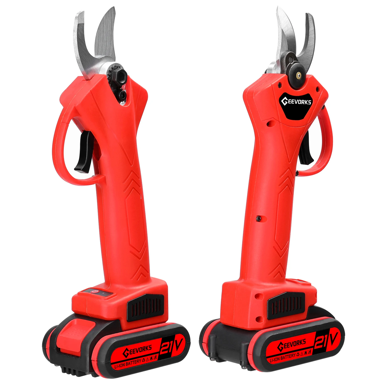 

25mm Cordless Pruning Shear Set and 21V 6inch Portable Electric Chainsaw Wood Splitting Cutting Mahine Kit Handheld Woodworking
