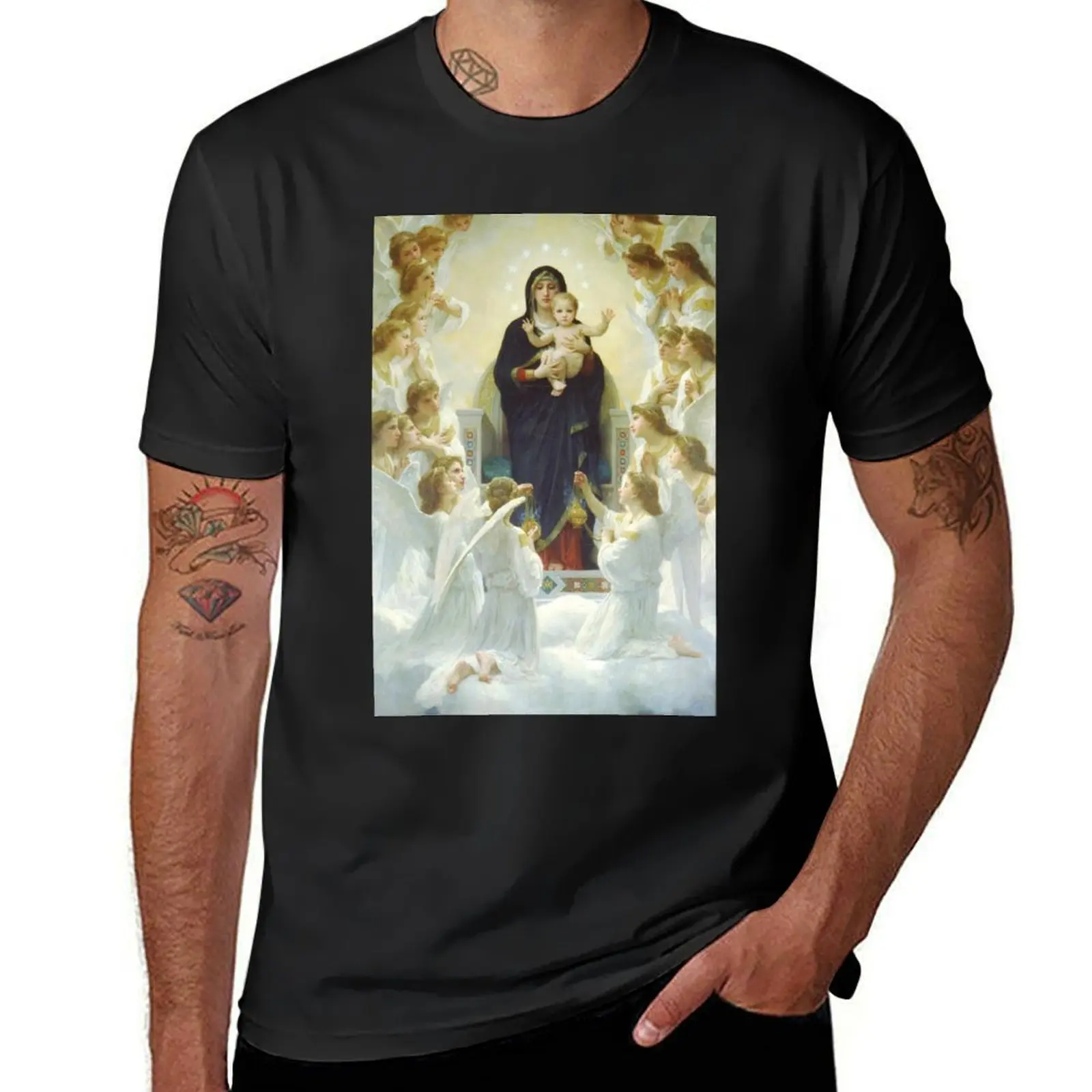 Regina Angelorum T-Shirt summer tops summer clothes black t-shirts for men