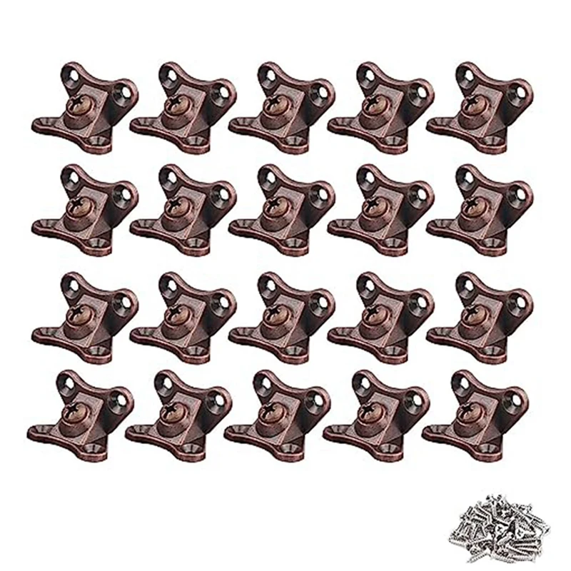 20PCS Removable Combination Butterfly Corner Code Heavy Duty Shelf Brackets, L Bracket, (Red Bronze)