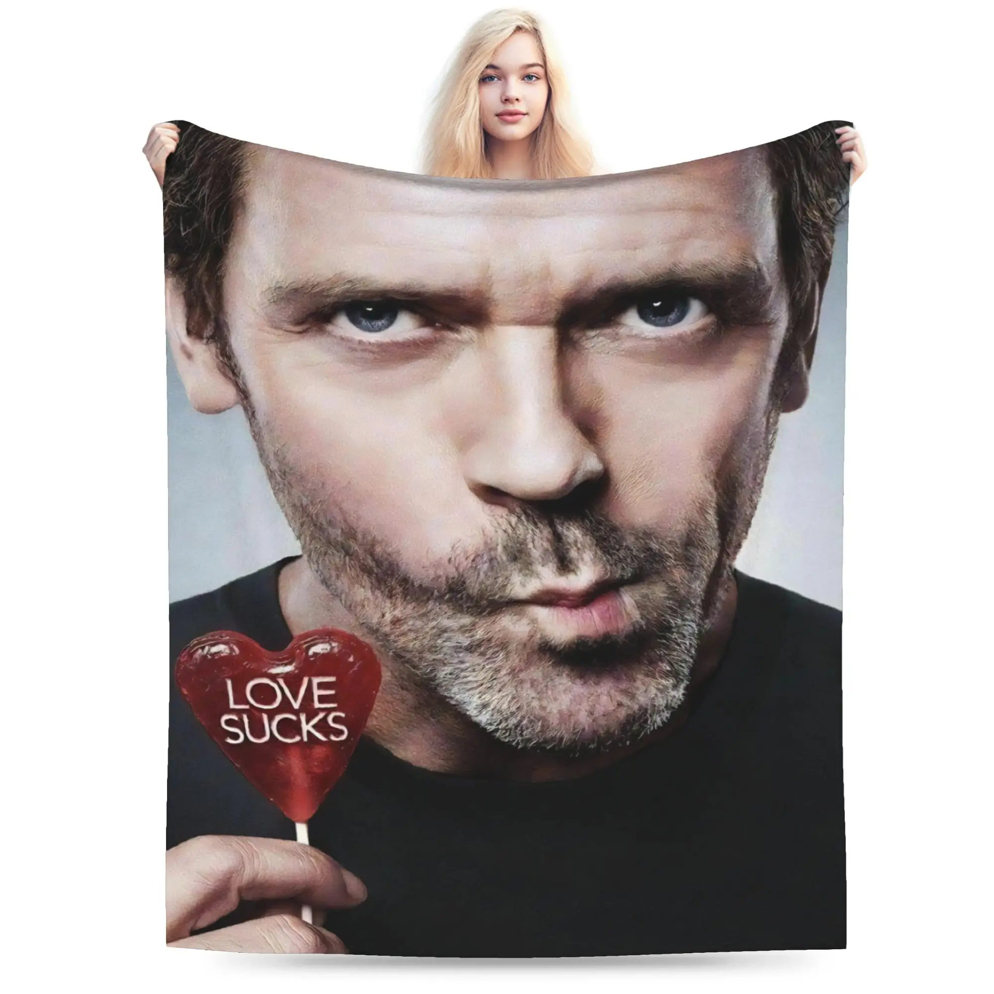 House MD Dr Gregory House Throw Blanket for Couch  Soft Fuzzy Plush Blanket 50x60 Inches Multi-size Bedspreads for All Seasons