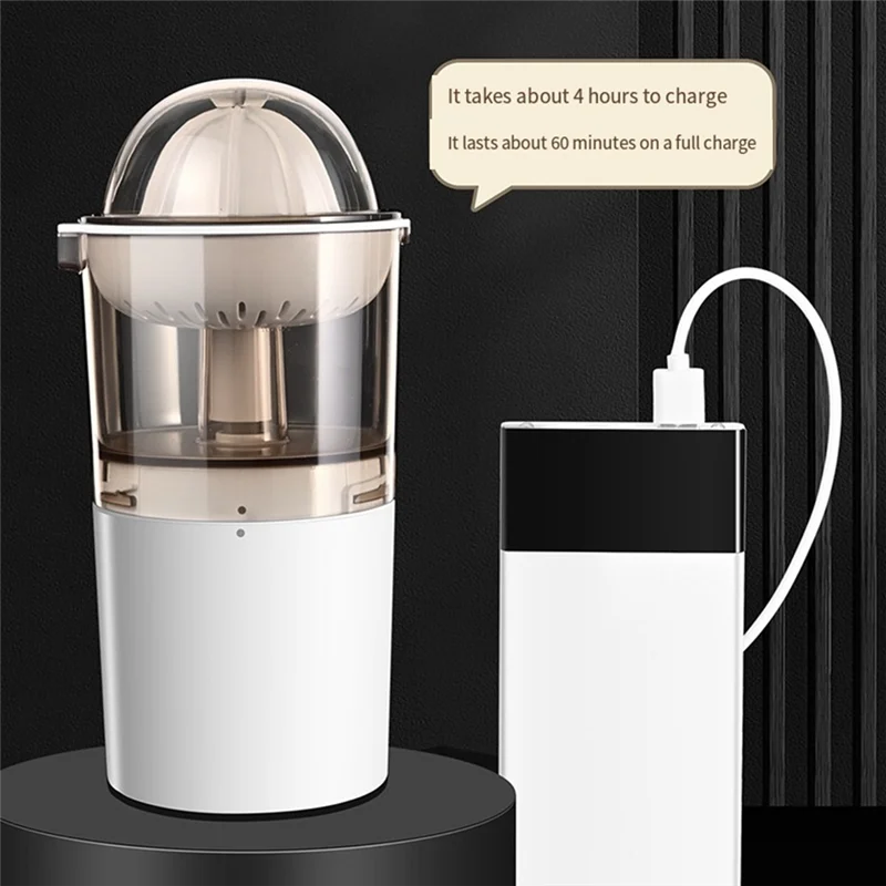 ABGU عصارة فواكه كهربائية USB محمولة عصارة حمضيات برتقالية دوران تلقائي مضاد للانزلاق مخرطة للأخضر الليموني