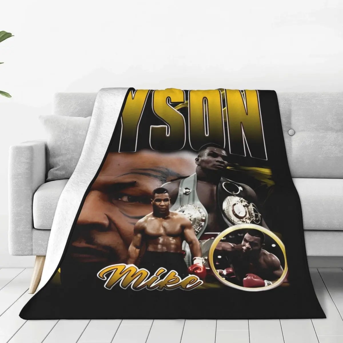 Mike Tyson Retro Blanket Coral Fleece Plush Boxing Gym Boxer Super Warm Throw Blanket for Car Sofa Couch Bedroom Quilt