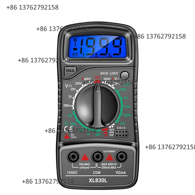 XL830L Digital Multimeter High Precision Voltage Current Tester Portable LCD Transistor Test Data Hold Electrical Measuring Tool