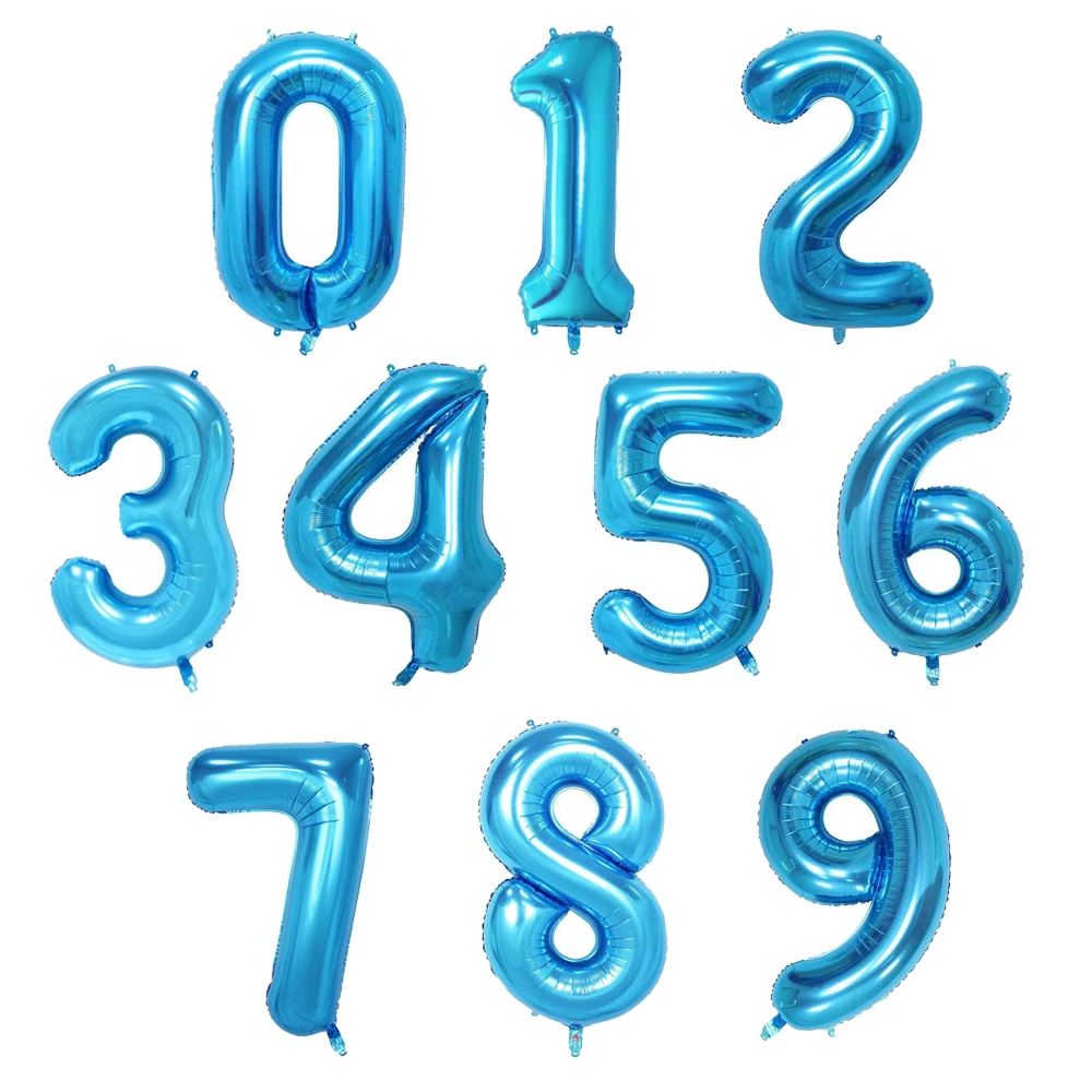 40inch Blue Large Numbers Balloon 0 1 2 3 4 5 6 7 8 9 Birthday Digit Bachelorette Balloons Figure Golob Party Ballon Decoration