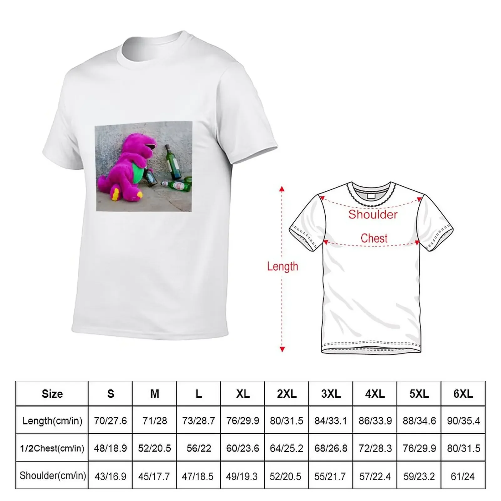 New Barney Drunky T-Shirt Anime t-shirt t-shirts man heavy weight t shirts for men