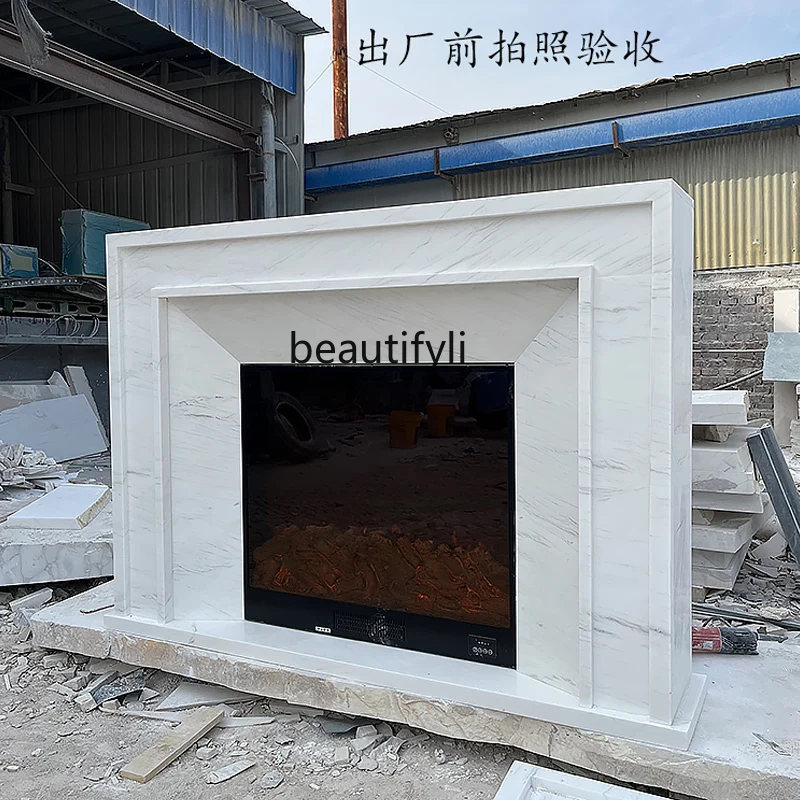 

Stone fireplace simple French American marble fireplace white marble stone fireplace decorative cabinet