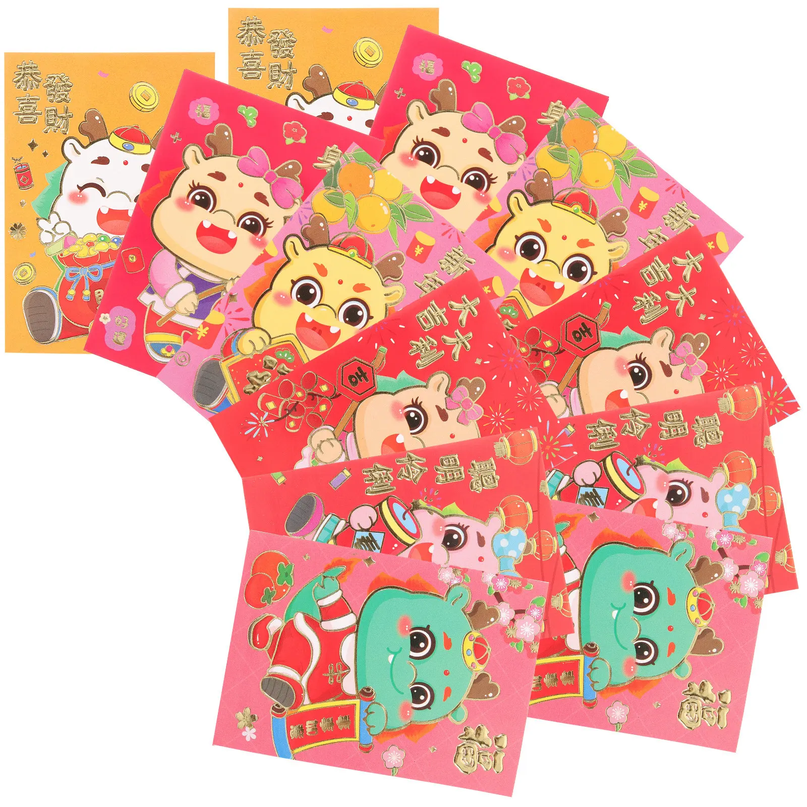 

30Pcs Dragon Year Red Envelopes Chinese New Year Money Envelopes Paper Cash Holder Spring Festival Red Packets Decorative