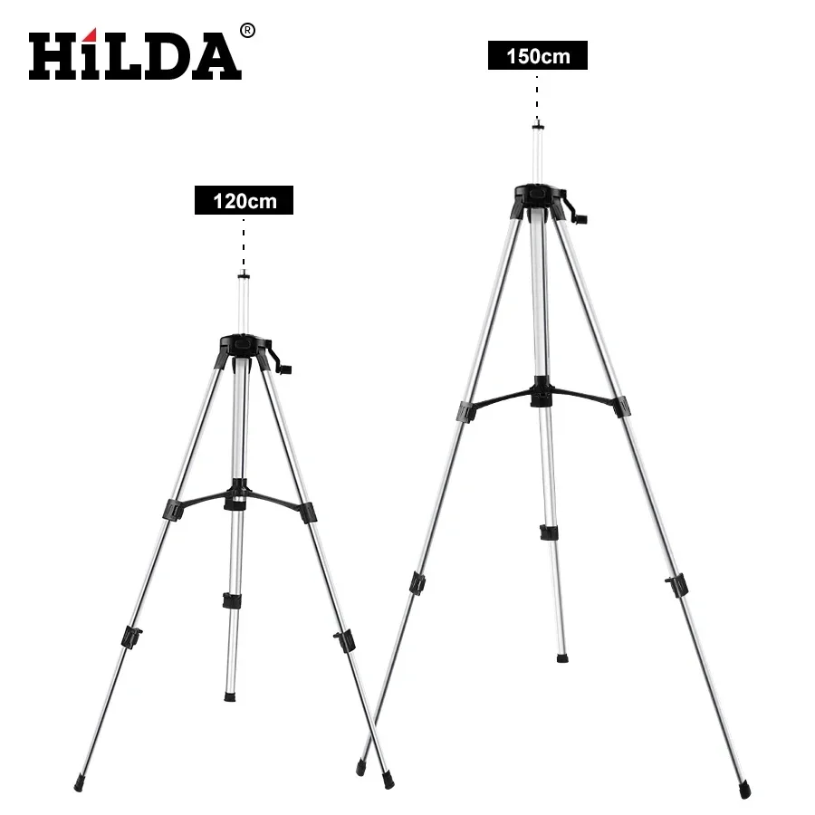 HILDA Laser Level for Self Leveling 1.2/1.5m Tripod with Adjustable Height and Thickened Aluminum Tripod