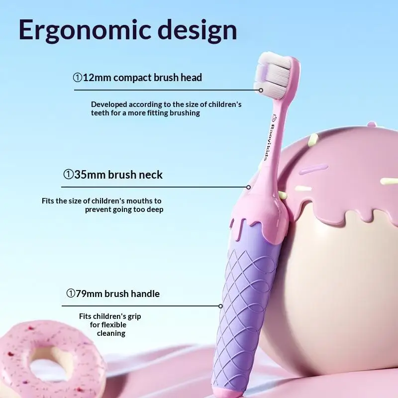 Portable Plastic 's Toothbrush Lightweight Convenient Soft Bristle Toothbrush Ice Cream Dental Oral Care Oral Cleaning Infant